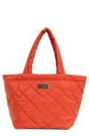 Marc Jacobs Medium Quilted Nylon Tote In Orange