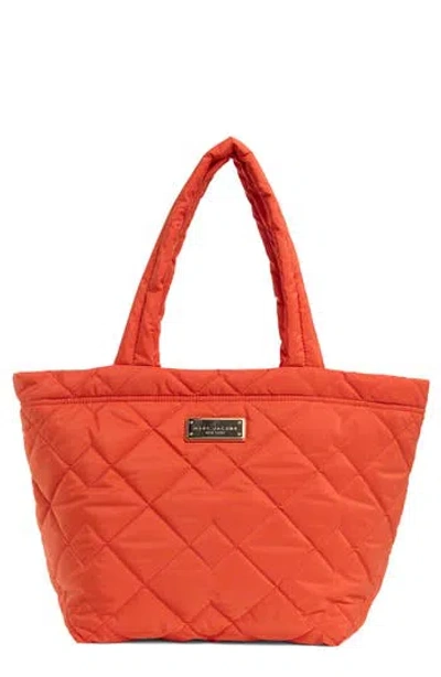 Marc Jacobs Medium Quilted Nylon Tote In Orange
