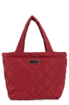 Marc Jacobs Medium Quilted Nylon Tote In Red