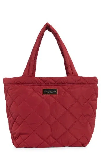 Marc Jacobs Medium Quilted Nylon Tote In Red