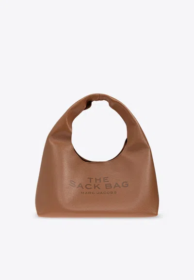 Marc Jacobs Medium Sack Grained Leather Hobo Bag In Brown