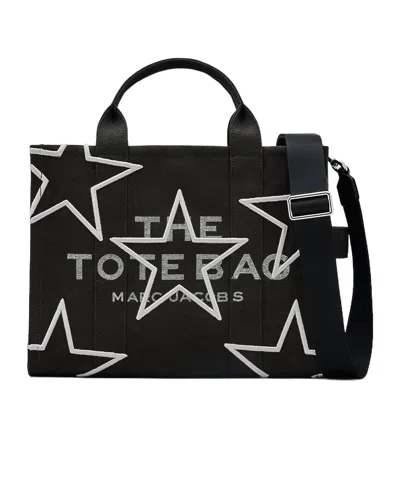 Marc Jacobs Medium Star Canvas Shoulder Bag In Black