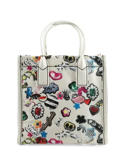 Marc Jacobs Medium Sticker-print Tote Bag In White