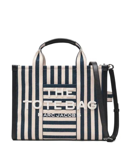 Marc Jacobs Medium Striped Canvas Tote Bag In Blue