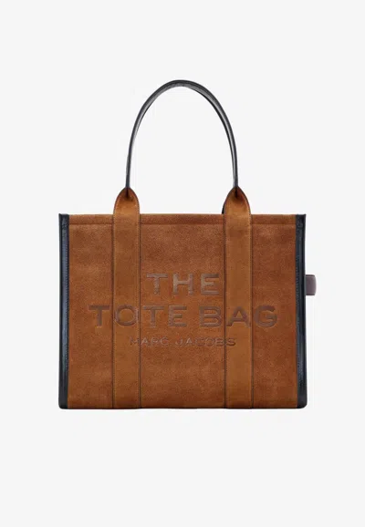 Marc Jacobs Medium Suede Tote Bag In Brown