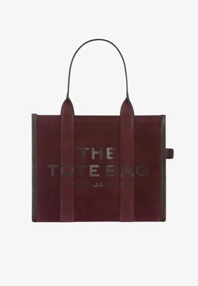 Marc Jacobs Medium Suede Tote Bag In Plum