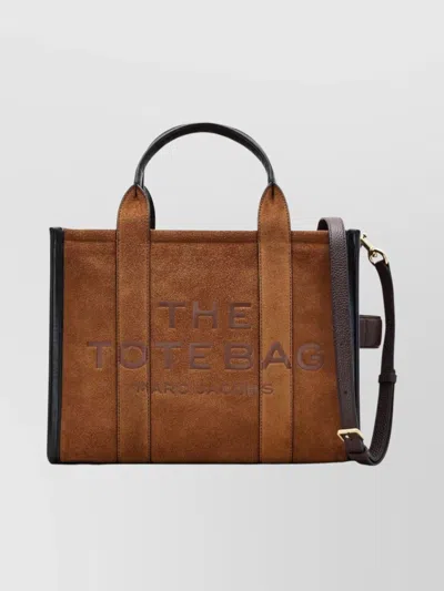 Marc Jacobs Medium Suede Tote Bag With Adjustable Strap In Brown