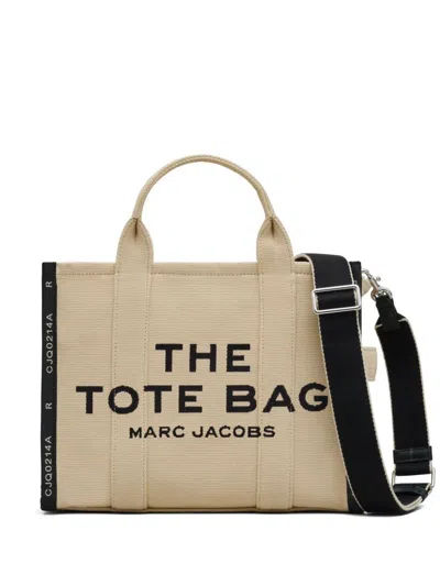 Marc Jacobs Medium 'the Jacquard Tote Bag' Canvas Bag With Shoulder Strap In Beige