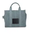 Marc Jacobs Women's The Washed Monogram Denim Medium Tote Bag In Gray