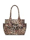 Marc Jacobs Medium Tote Bag In Leopard Puffy Nylon In Pattern