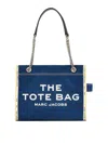 Marc Jacobs Sac Cabas The Denim Chain Micro Tote Bag In Dark Wash