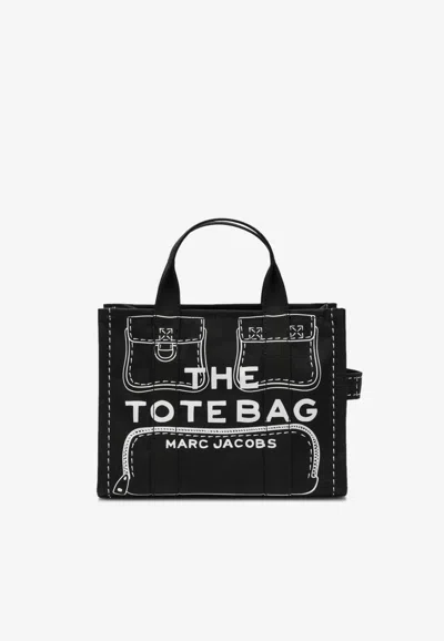 MARC JACOBS MEDIUM TROMPE L’OEIL PRINT CARGO CANVAS TOTE BAG