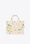 Marc Jacobs The Wild Daisy Canvas Medium Tote Bag In White