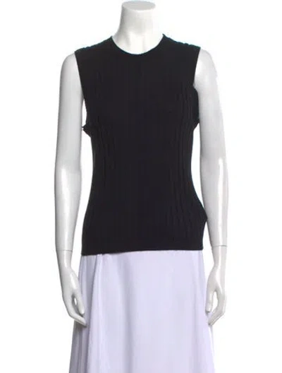 Pre-owned Marc Jacobs Merino Wool Crew Neck Top In Black