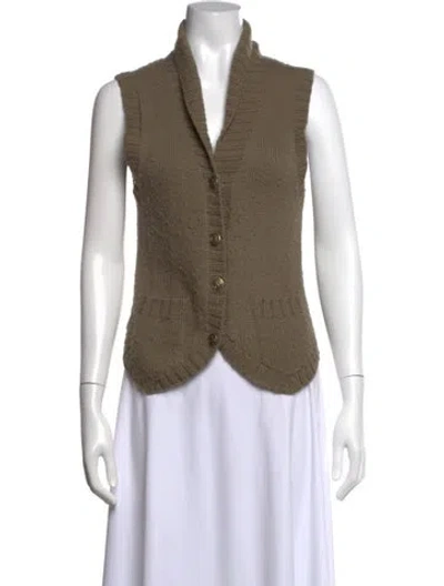 Pre-owned Marc Jacobs Merino Wool Open Front Sweater In Neutral