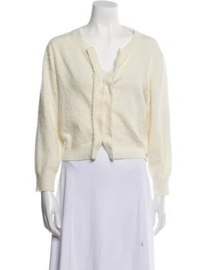 Pre-owned Marc Jacobs Merino Wool V-neck Sweater In Neutral