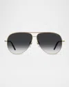 Marc Jacobs Metal Aviator Sunglasses In Gold Black