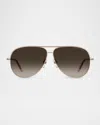 Marc Jacobs Metal Aviator Sunglasses In Gold Copper
