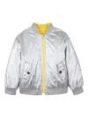 Marc Jacobs Metallic Bomber Jacket In Gray