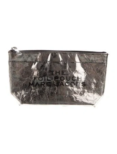 Pre-owned Marc Jacobs Metallic Cosmetics Bag In Gray