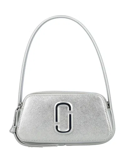 Marc Jacobs Metallic Effect Slingshot Shoulder Bag In Silver