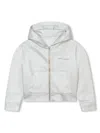 Marc Jacobs Metallic-finish Denim Hoodie In Grau