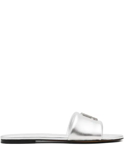 MARC JACOBS METALLIC-LEATHER SANDALS