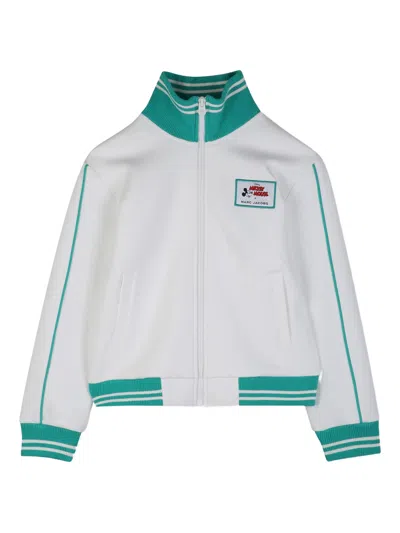 Marc Jacobs Mickey Mouse Full Zip Sweatshirt With Ribbed Details In White