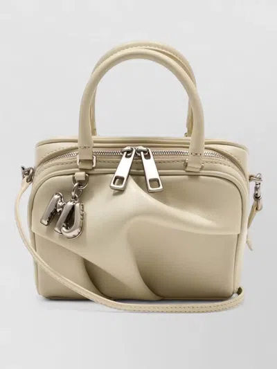 Marc Jacobs Micro Bauletto Leather Purse Double Carry In Neutrals