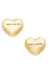 Marc Jacobs Micro Heart Balloon Stud Earrings In Gold