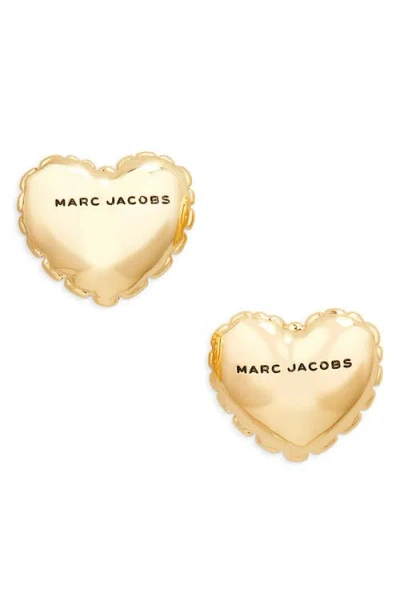 Marc Jacobs Micro Heart Balloon Stud Earrings In Gold