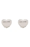 Marc Jacobs Micro Heart Balloon Stud Earrings In Silver