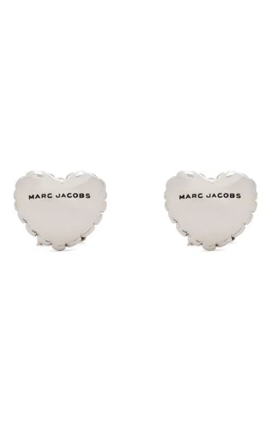 Marc Jacobs Micro Heart Balloon Stud Earrings In Silver