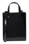 Marc Jacobs Micro Patent Leather Tote In Black