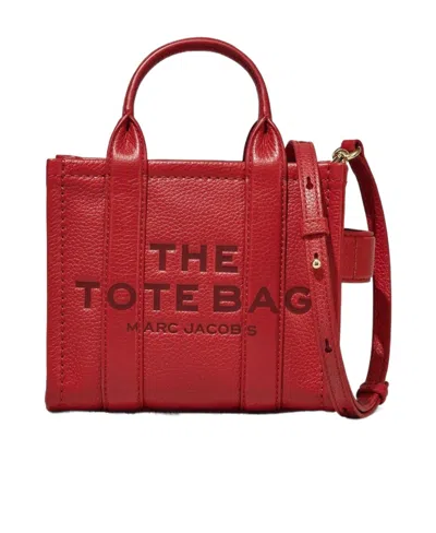 Marc Jacobs The Leather Crossbody Tote Bag In True Red
