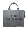 Marc Jacobs The Leather Medium Tote Bag In Gray