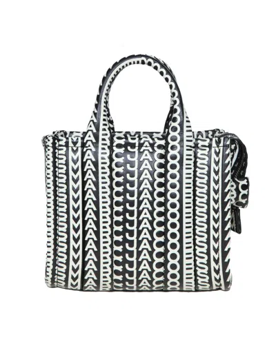 Marc Jacobs Micro Tote In Monogram Leather In Black/white