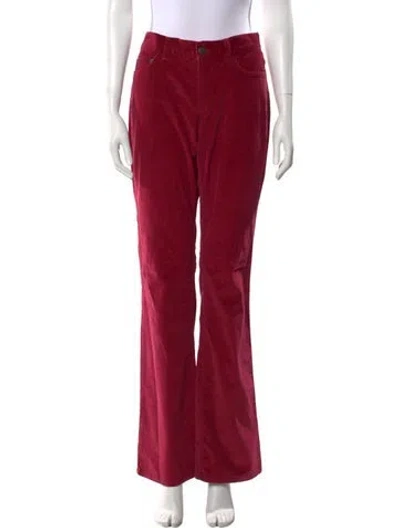 Pre-owned Marc Jacobs Mid-rise Wide Leg Jeans In Burgundy