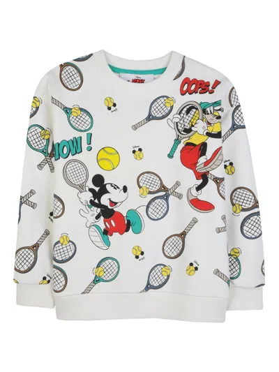Marc Jacobs Mini All-over Tennis Print Cotton Sweatshirt In White