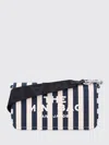 Marc Jacobs Mini Canvas Handbag With Bold Striped Pattern In Blue