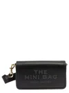 Marc Jacobs Mini Black Crossbody Bag With Engraved Logo In Hammered Leather Woman In Black