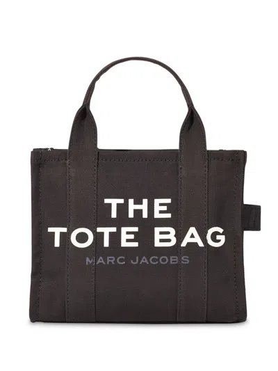 Marc Jacobs Compact Structured Tote Bag With Bold Lettering In Black