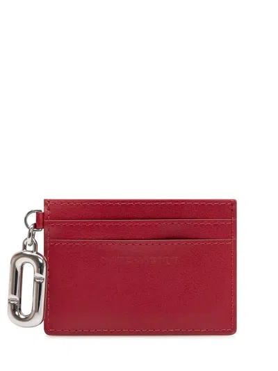 Marc Jacobs Mini Card Case In Split Cow Leather In Crimson