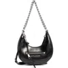 Marc Jacobs Mini Crescent Crinkle Leather Crossbody Bag In Black