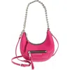 Marc Jacobs Mini Crescent Crinkle Leather Crossbody Bag In Lipstick