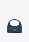 Marc Jacobs Textured Blue Shoulder Bag With Sparkling Embellishments