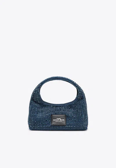 MARC JACOBS MINI CRYSTAL DENIM HOBO BAG
