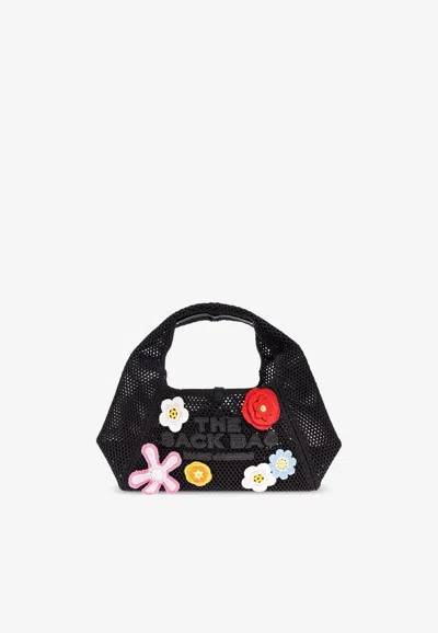 Marc Jacobs Mini Daisy Crochet Knit Handbag In Black