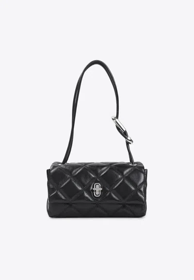 Marc Jacobs Black The Quilted Mini Dual Shoulder Bag In White