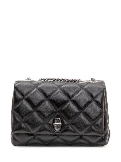 Marc Jacobs Mini Dual Slim Quilted Clutch With Chain In Black
